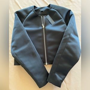 Theory Cropped Satin Jacket with Zipper